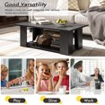 thumbnail image 3 of 41" 2-tier Wooden Modern Coffee Table with Storage Shelf, Rectangle Accent Center Table for Living Room,Black, 3 of 9
