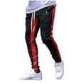 thumbnail image 2 of DeHolifer Jogger Sweatpants for Men Leg Zipper Solid Color Remote Leisure Pants Fashionable Sports Mens Sweatpants Red M, 2 of 8
