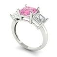 thumbnail image 2 of Clara Pucci 14K White Gold 4ct Pink Three-Stone Ring for Women, 2 of 7