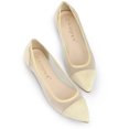thumbnail image 1 of Zapatillas De Ballet Sin Cordones Dedo Del Pie Puntiagudo Malla Para Mujer Beige 37 Allegra K, 1 of 6