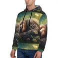 thumbnail image 3 of Cauagu Daisy Sleeping Sloth for Men's Pullover Hooded Sweatshirt Athletic Casual Hoodie Aautumn Hoodie Sweatshirt for Men Pullover Casual Hooded Sweatshirt-Large, 3 of 7