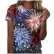 thumbnail image 2 of Fiudx Ofertas Flash Del Día Camisa Superior Informal de Manga Corta con Cuello Redondo y Estampado Informal y Moderno para Mujer, 2 of 4