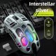 thumbnail image 2 of Ratón Inalámbrico Bluetooth para Juegos, Modo Dual, Retroiluminación, 1600 , Luz RGB Ajustable, Tipo C, Recargable, Plateado, 2 of 5