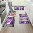thumbnail image 5 of YIMEIS Kitchen Purple Wooden Background Fall Kitchen Rugs Set of 2, Xmas Holiday Kitchen Mat Decor Home Decorations, Green Christmas Mats for Kitchen Floor - 16''*24'' and 17''*47'' in, 5 of 10
