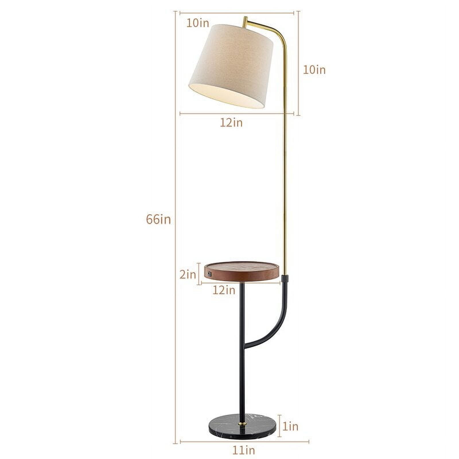 Maxax Modern Floor Lamp with Table and USB Charging Ports, Stylish Reading Lamp for Living Room or Bedroom