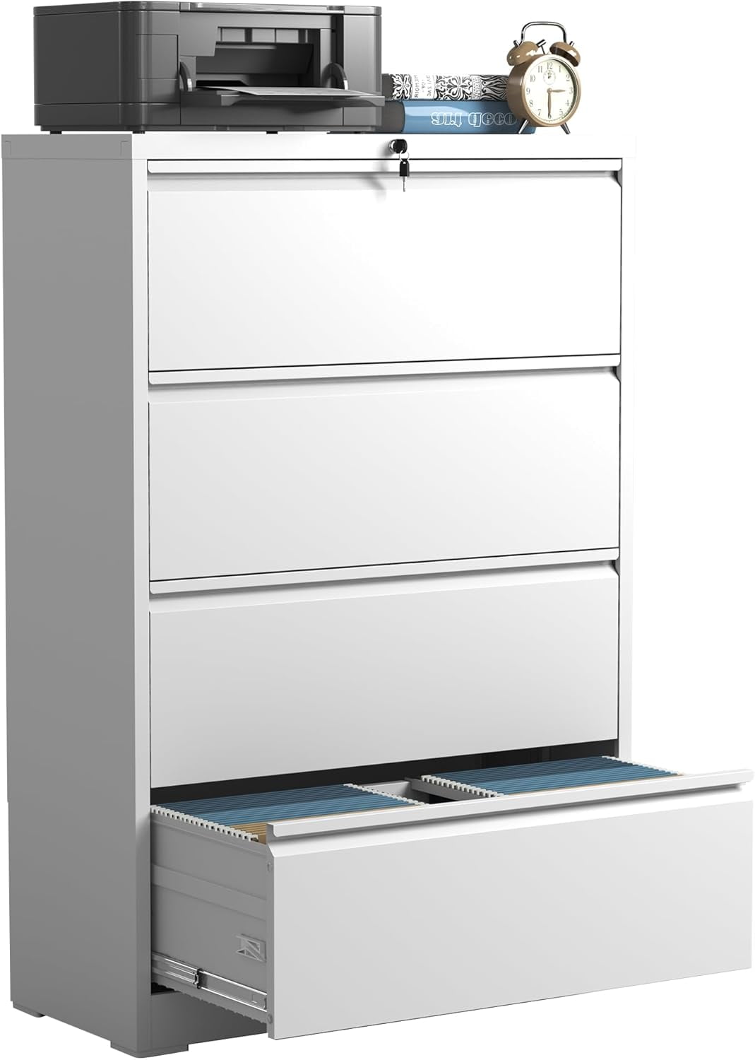 Metal Lateral Filing Cabinet for Home Office, Wide Steel Storage Cabinet Commercial Drawer for Legal/Letter/A4 Size Files, Drawer Lateral File Cabinets