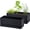 Black, variant on 12 Inch Window Box Planter, Rectangle Plastic Herb Planter with Drainage Holes and Saucer, Indoor Succulent Cactus Vegetable Pot for Windowsill, Garden Balcony, Black, Set of 2