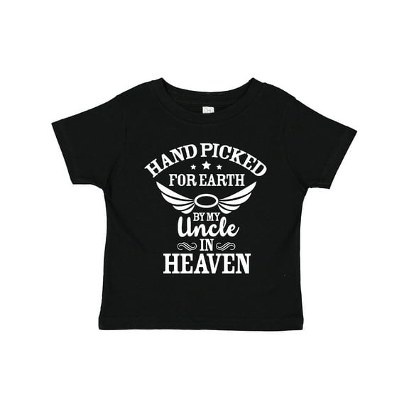 Inktastic Handpicked for Earth by My Uncle in Heaven with Angel Wings Boys or Girls Toddler T-Shirt
