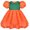 Orange Green, variant on Girls Dress Pumpkin Costume Halloween Trick Treat Party 4 Years