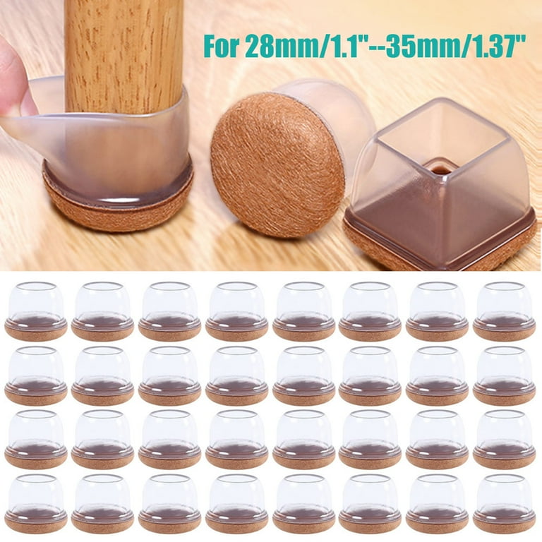 32PCS Chair Leg Floor Protectors,Round Felt Furniture Pads,Table Feet  Bottom Covers, Fit to 28mm/1.1 - 35mm/1.37 