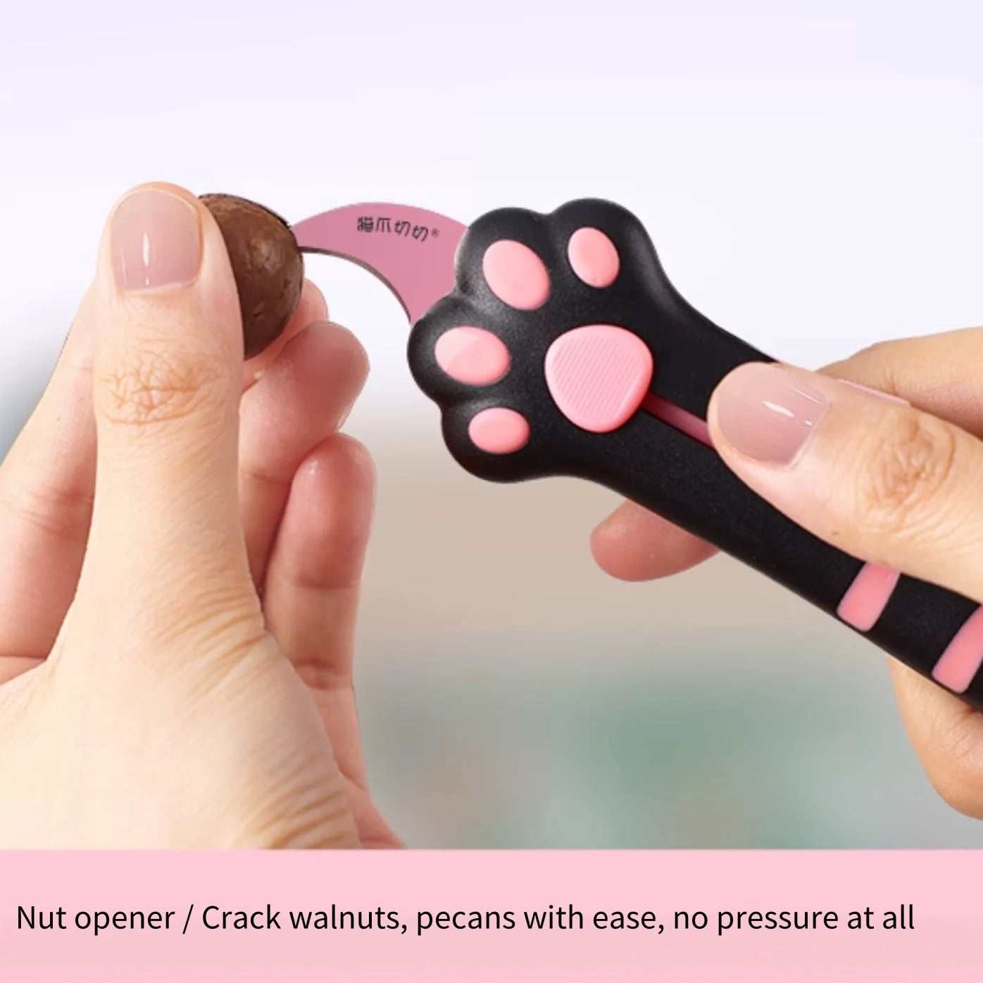 Meowkit Retractable Cat Paw Box Cutter, Cute Black & Pink Multi-purpose Utility Knife with Safe Slide Blade