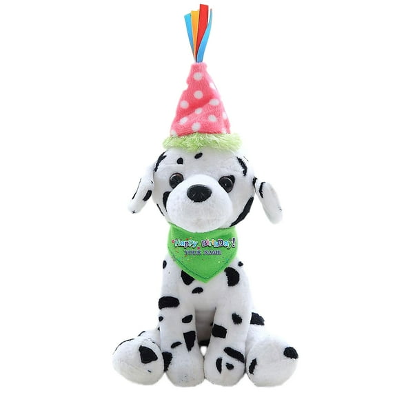 Plushland Custom Text Puppy Dog 8” - Adorable Birthday Gift for Kids, Adults and Friends, Personalized Name on Its Bandana, Best Party Gift