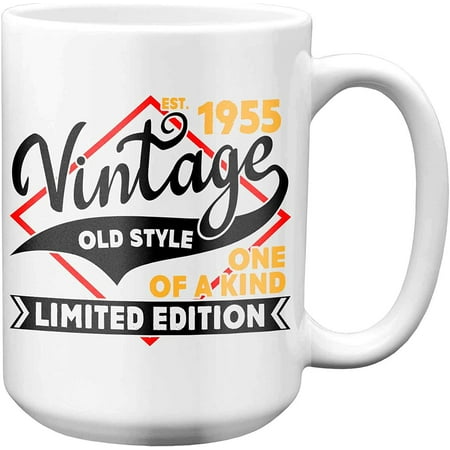 

65 Year Old Est. Old Style Limited Edition 1956 65th Birthday Gift Birthday Mug Gag Gift for Mend Women Funny 11 Oz Birthday Coffee Mug | Novelty B-Day Mug Gift Ideas for Him Her
