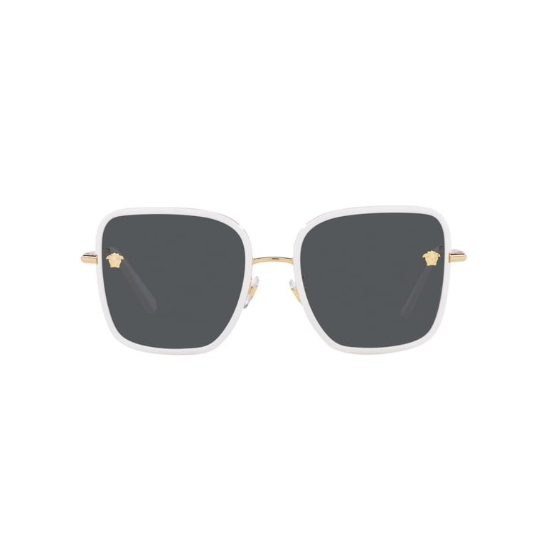 NWT Versace VE2247D White Rectangle 57mm Sunglasses Versace White/Gold Metal Square Sunglasses VE2247D 147187  main image 4