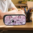 thumbnail image 6 of Kuiaobaty Cat Print 3 Piece Backpack and Pencil Case Set for Teens Girls Cherry Blossom Print Backpack and Lunch Box Set Multi Pockets Bookbag with Lunch Bag for School Picnic, 6 of 7