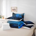 thumbnail image 4 of Erosebridal Black Blue Abstract Bedding Full Size, Contemporary Square Checkered Comforter Sets with Sheets Microfiber 7 Pieces, 4 of 5