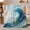 Sea Foam Wave, variant on Turquoise Ocean Wave Curl with White Sea Spray, Coastal Surf Art for Beach Lovers, Birthday Gift, Soft Flannel Blanket for Bedroom and Lounge, Fresh Ocean Home Decor
