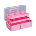thumbnail image 3 of Siruishop 3 Layer Storage Box Foldable Art Case for Home Jewelry Making Painting Pink, 3 of 8