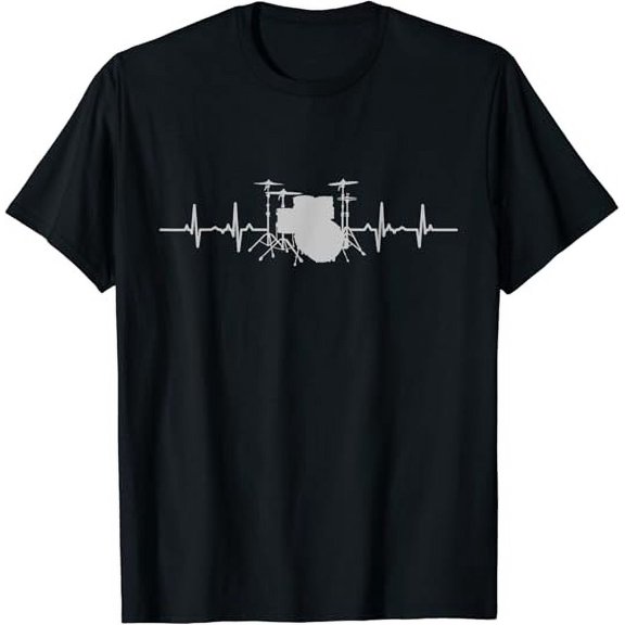 T-SHIRTDrums Heartbeat Funny Drummer Percussionists Gift Men Boys T-Shirt mens t shirt,black,women,funny,misfits,men,journey