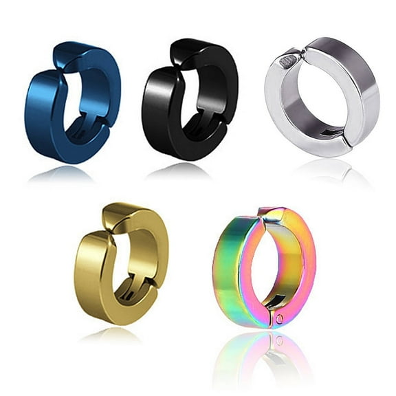 DESIGNICE 5Pcs Earrings,No Piercing Required Clip on Earrings,Hypoallergenic Titanium Steel Ear Cuffs,Style1