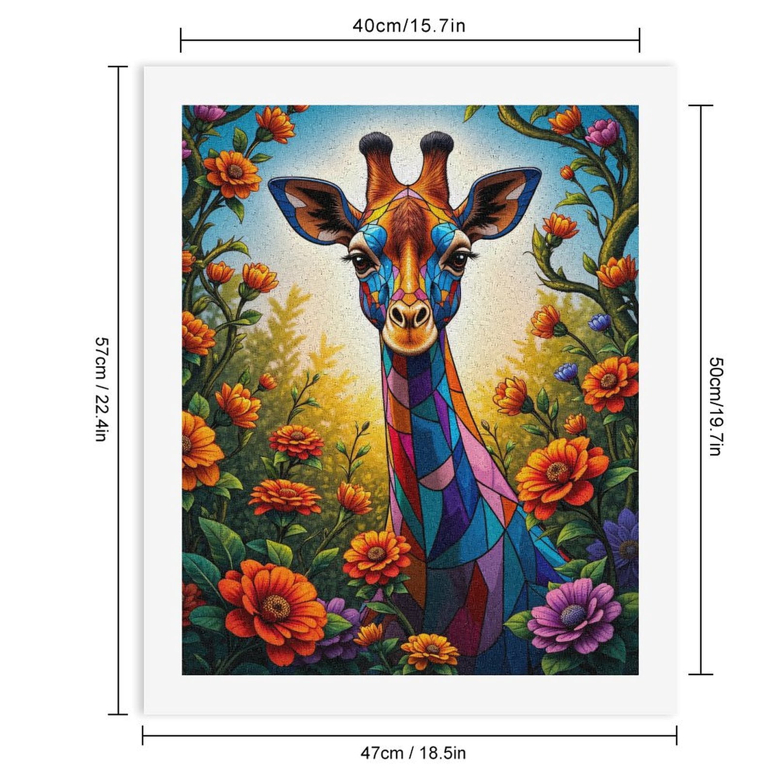 Paint By Numbers Kit for Adults Beginner - DIY Colorful Giraffe Floral Art Canvas Painting Kits for Adults, Frameless Paint By Number for Adults for Home Wall Decor 16x20 Inch