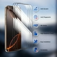 thumbnail image 4 of 3 Screen Protectors and 2 Camera Lens Protectors, Suitable for iPhone 16 Pro Max/ 16 Pro/ 16 Plus/ 16, Tempered Glass Film, Transparent, 4 of 10