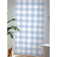 thumbnail image 4 of Sheer Curtains 96 Inches Long, Light Blue Plaid Semi Sheer Curtains Light Filtering Window Treatment, Modern Minimalist Country Privacy Voile Drapes for Living Room Bedroom 52x96 Inch, 4 of 7
