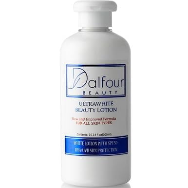 Dalfour Beauty Ultrawhite Body Lotion with Environmental Protection 300ml – Deep Hydration, Gentle Exfoliation & Radiance-Enhancing Formula for Soft, Smooth Skin