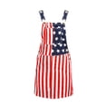 thumbnail image 3 of Gvmfive Women American Flag Print Bibs Denim Suspender Skirt Overalls Dress, 3 of 8