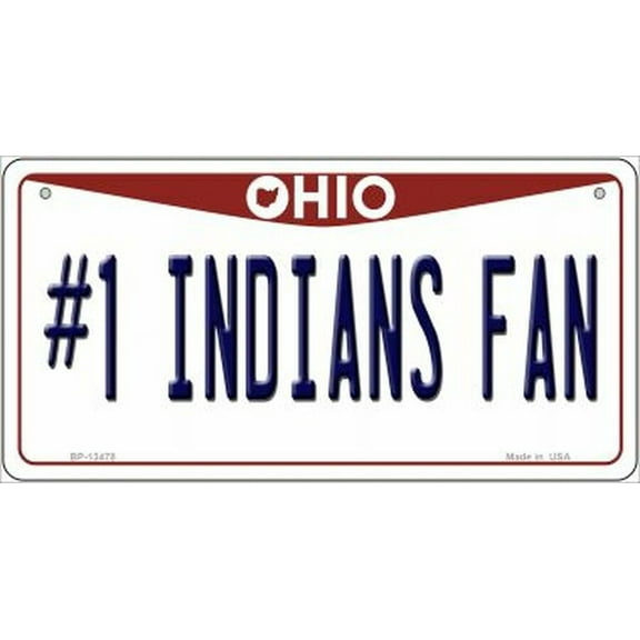 Number 1 Indians Fan Novelty Metal Souvenir License Plate