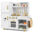 thumbnail image 1 of OLAKIDS Play Kitchen for Kids, Wooden Kids Play Kitchen Playset with Realistic Light & Sounds, Pots Pan Microwave Sink, Children Pretend Cooking Toy Set Gift for Toddler Boys Girls Ages 3+, 1 of 9