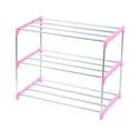 thumbnail image 1 of Stainless Steel Shoe Rack Stainless Steel Shoe Organizer Stainless Steel Shoe Rack Multilayer Assemble Shoe Storage Rack DIY Reinforced For Home Pink 3 Layers 47x26x38cm, 1 of 1