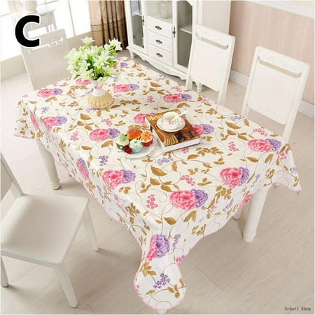

Waterproof Wipe Clean Plastic PVC Tablecloth Protector Dining Table Cover 6Sizes