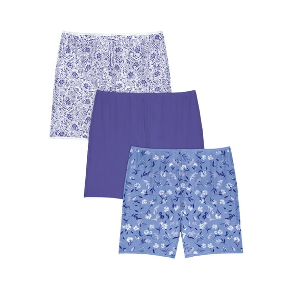 Comfort Choice Women's Plus Size Cotton Bloomer 3-Pack