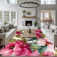 thumbnail image 3 of Large Area Rugs for Living Room Bedroom, Pink Floral 6'x9' Rug Washable Carpet Runner Indoor Outdoor, Watercolor Flowers Leaves Plants Watercolor Non Slip Floor Mats Rug for Kitchen, Playroom, 3 of 8