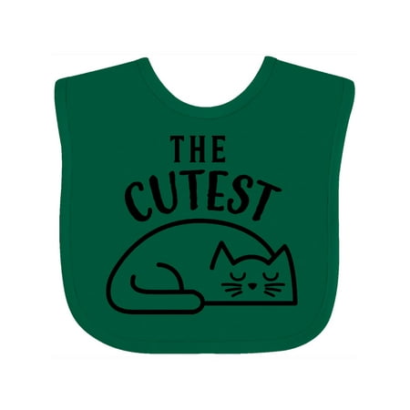 

Inktastic The Cutest with Sleeping Cat Gift Baby Boy or Baby Girl Bib