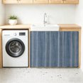 thumbnail image 3 of Denim Blue Striped Cabinet Curtains for Kitchen 10"W x 11"L, Coastal Grandma Farmhouse Rustic Linen Texture Under Sink Skirt Magic Tape Short Curtain Decorative Privacy Panel for Bathroom Laundry, 3 of 9