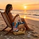thumbnail image 5 of Beach Bag Big Tote Shoulder Women Linen Coarse Canvas Fashionable Casual Handbag Short Distance Travel Bag, 5 of 6