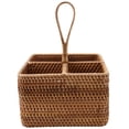 thumbnail image 5 of 2X Hand-Woven Wicker Straw Storage Basket Portable Four Compartment Classification Storage Fruit Basket Home Storage C, 5 of 8