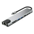 thumbnail image 1 of FlyFlise 8-IN-1 USB C Hub Type-C Docking Station Multiport Adapter with 4K HD RJ45 Ethernet, 1 of 8