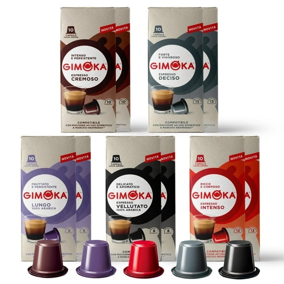 Gimoka Espresso Coffee Capsules Variety Pack - 100 Count