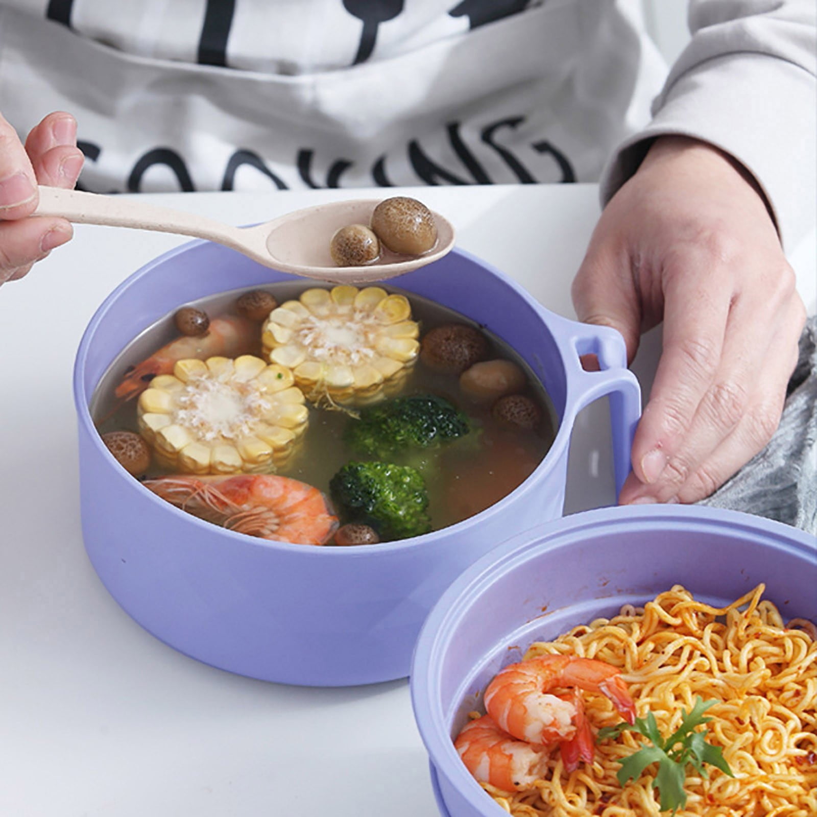 Microwave Bowl with Lids,Ramen Bowl,Microwave Soup Mugs with Handles,for Soup and Instant Noodles,Oatmeal, Gumbo, Salad, College Dorm Room Ramen Cooker with Chopsticks/Spoon/Fork for Dorm