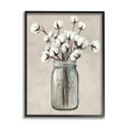 thumbnail image 2 of Stupell Industries Cotton Flower Jar Vase Botanical & Floral Painting Gray Framed Art Print Wall Art, 2 of 5