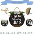 thumbnail image 2 of Eveokoki Love You Dad Wooden Front Door Sign Rustic Round Wreath Wall Hanger Porch Decor Spring and Summer Farmhouse Decoration Housewarming Gift 12 Inches, 2 of 5