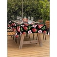 thumbnail image 4 of 54x80 Inch Outdoor Tablecloth with Umbrella Hole Zipper Rectangle Strawberry Rectangular Tablecloths Outside Waterproof Red Fruit Flowers Leaf Tropical Summer Patio Table Cloth Cover for Picnic Party, 4 of 8