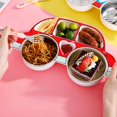 thumbnail image 3 of 1 Set Baby Feeding Plate Food Grade Rust-proof Stainless Steel Adorable Baby Feeding Dish Fork Spoon Dinnerware Set for Home, 3 of 8