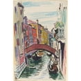 thumbnail image 2 of Oscar Bluemner 14x18 Gold Ornate Wood Frame and Double Matted Museum Art Print Titled - Canal, Venice (1912), 2 of 4