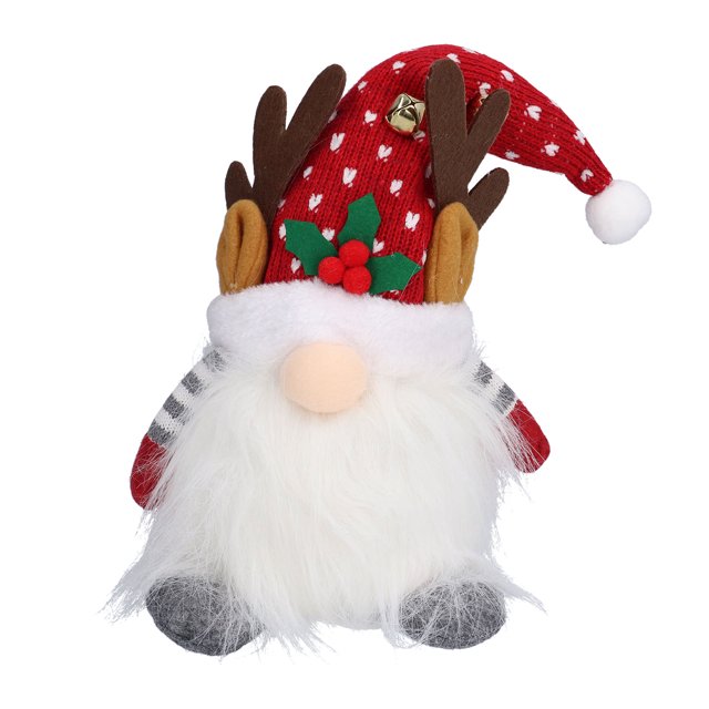 Gnomo navideño rojo que trae felicidad, agrega moda, trae buena suerte, muñeca luminosa enana