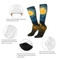 thumbnail image 3 of Balery Oil Starry Sky Sunflower Calcetines novedosos Calcetines deportivos Calcetines hasta la rodilla Calcetines de algodón Calcetines originales y geniales, 3 of 6