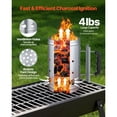thumbnail image 2 of 4LBS Charcoal Chimney Starter, Heavy-Duty Galvanized Steel Rapid Charcoal Lighter with Heat Insulated Handle, Ventilated Quick Ignition BBQ Chimney Starter for Outdoor Barbecue Grill, 2 of 12